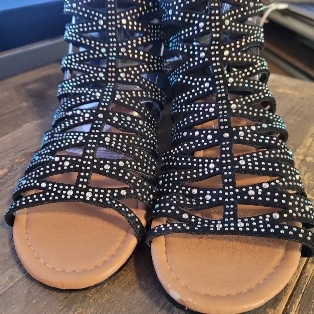 Olivia Miller "leela" Rhinestone Gladiator Sandals - Picture 4 of 6